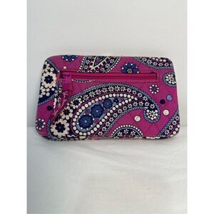 Vera Bradley paisley printed purple,blue & white snap open wallet.  #9-0245